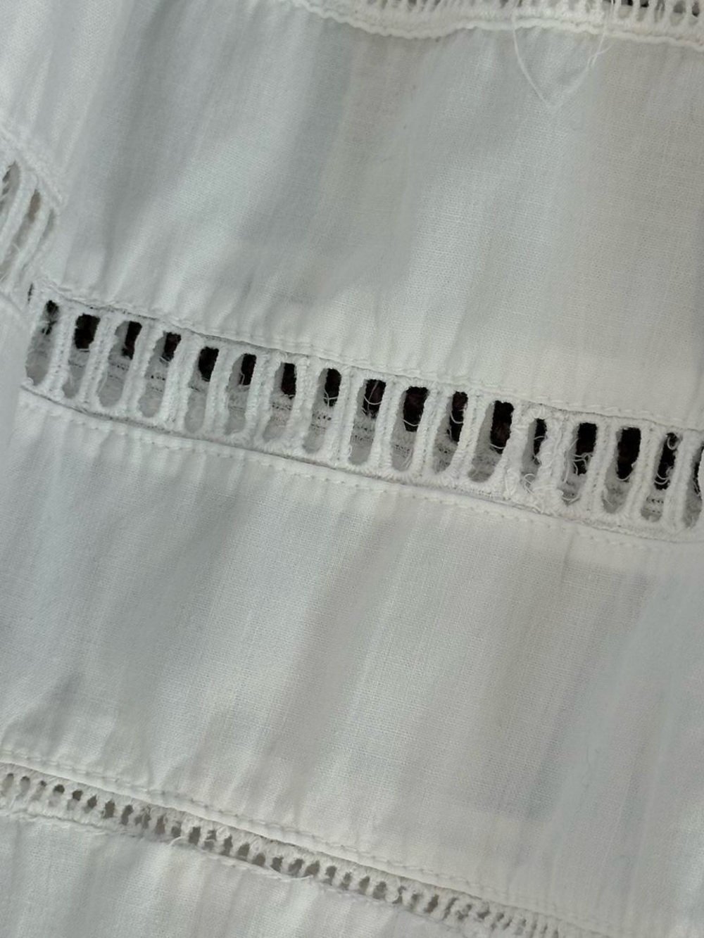 Vintage Handmade White Eyelet Side Tie Boho Maxi Skirt sz L - Picture 5 of 8